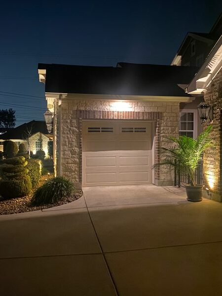 security lighting above a garage door