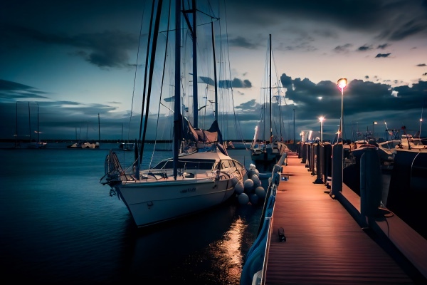 A boat at a dock.